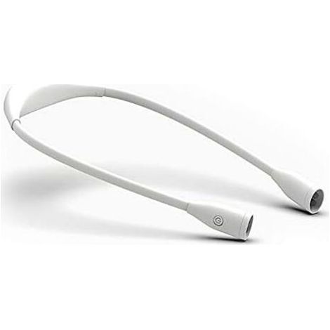 Lumi Crealis LED-Leselampe, USB-aufladbar mit 3 Farbtemperaturen und 9 Helligkeitsstufen, flexibler Arm zum Lesen, Stricken, Häkeln, Nähen, Reparieren und Camping (weiß)