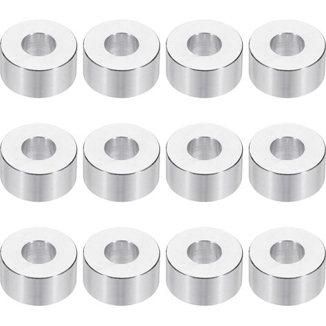 Rondelles en Aluminium M8, 12pcs Entretoise Métallique à Vis Ronde, Rondelle Plate pour Vis Tige Écrous Boulons, Bague d'Écartement en Métal 8.5mm ID x 20mm OD x 10mm Hauteur (1/5)