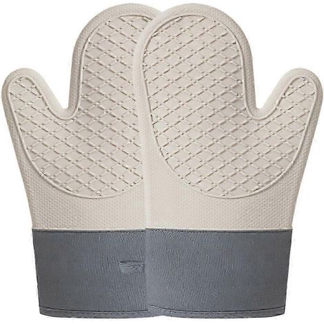 Lot de 2 gants de cuisine en silicone résistants à la chaleur pour la cuisson au four (1/5)