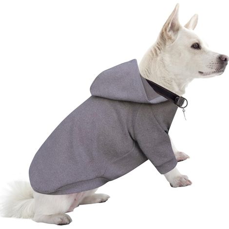 Sweat Capuche Chien Chaud et Léger - Pull Pour Petit Chien, Tissu Doux, Elastique Facile à Porter, (3XL, Gris) (1/5)