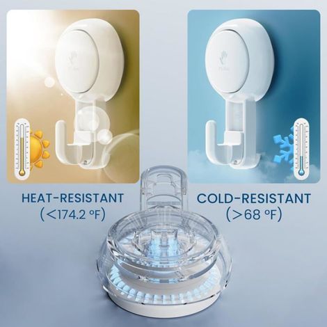 Crochet A Ventouse - Capacité De Charge 5 Kg - Rotation 360° - Pour Salle De Bain Cuisine Miroir Carrelage Verre - Lot De 4 (1/5)