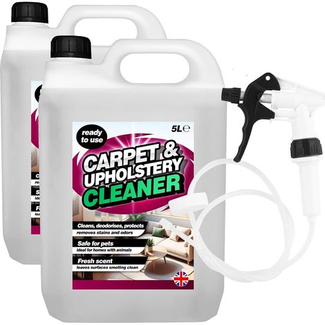 2 x 5L Carpet & Upholstery Cleaner Pet Safe Cleaning Solution With Odour Remover