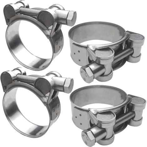 GENERIC-4 Pièces Colliers De Serrage En Acier Inoxydable 304, Réglable Collier De Serrage 64-67mm Pour Camions De Construction, Bateaux, Motos, Etc (1/5)