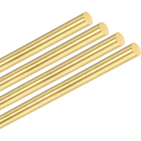 4-Pcs Brass Rod, 4mmx100mm H59 Full Brass Round Shank For Knife Handle Pins Knife/Pin Making Material, Lathe Rivet Stud Tube (1/5)