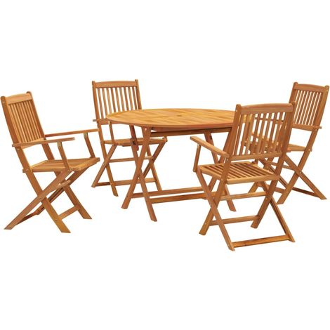 Maison Exclusive - Juego de comedor de jardín 5 piezas madera mac