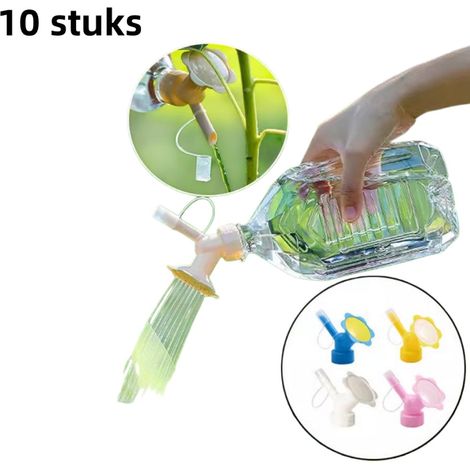 Lot de 10 pommeaux d'arrosage pour bouteilles en plastique motif tournesol couleurs assorties (1/5)