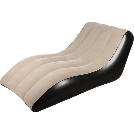 Canapé gonflable avec repose-pieds, fauteuil gonflable imperméable avec revêtement floqué, pour salon, extérieur, camping (1/5)