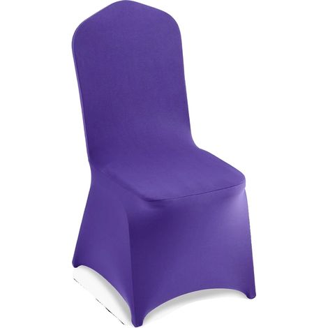 Housses de Chaise, Tissu Élastique, Ajustement Confortable, violet 50pcs (1/2)
