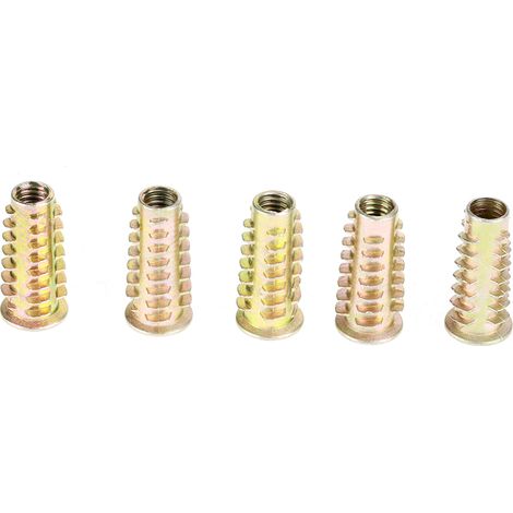20 écrous à tête hexagonale en alliage de zinc M625 mm pour meubles, filetés pour inserts en bois (1/5)