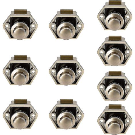 Lot de 10 mini loquets de porte de tiroir/placard/caravane/camping-car/bateau en nickel - 10 pièces (1/5)