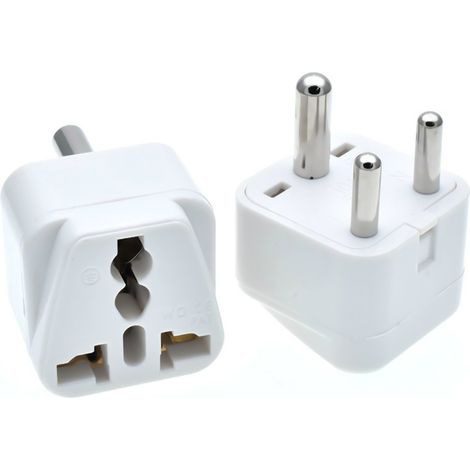 Reisesteckeradapter Typ M für Südafrika/Indien, mit sicherer Erdung (0-10 A, 250 V). (1/3)