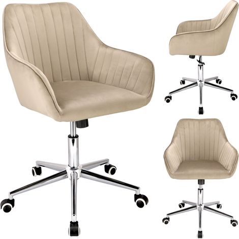 Elegante sedia da ufficio girevole CORUM per ufficio, poltrona beige JUMIhome