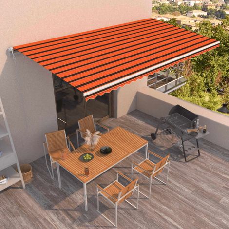 Teenpull – Markise Automatisch Einziehbar 600x300 cm Orange und Braun (1/5)