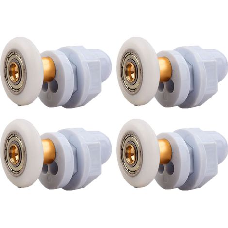 Rulli per porta doccia, 4 pezzi in ottone, rulli per porta scorrevole doccia, rulli per porta scorrevole, per la sostituzione dei rulli delle guide per porta doccia in vetro scorrevole (23 mm)