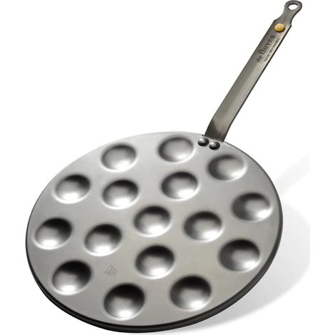 De Buyer DB5612-16 B Element Padella, 12 Frittelle, 27 cm, Ferro (1/4)