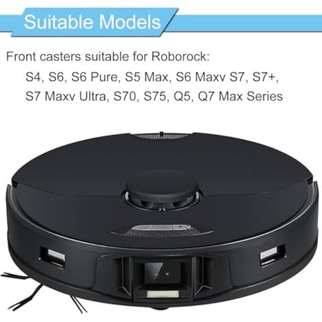Pièces de Rechange pour roulettes Avant Robots aspirateurs pour Roborock S4 S6 S6 Pure S5 Max S6 Maxv S7 S7+ S7 Maxv Ultra S70 S75 Q5 Q7 Max Series Roue Avant Universelle à Faible Bruit (1/5)