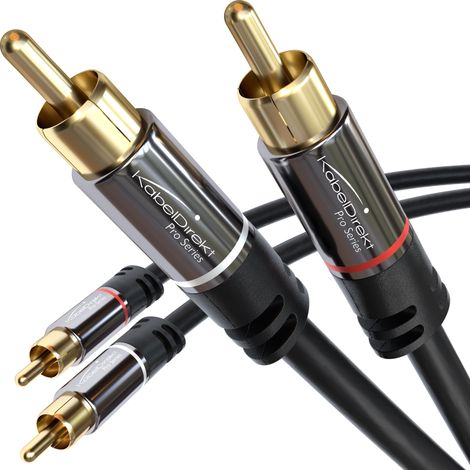 Câble RCA 0,8m, câble audio stéréo 2 x 2 Cinch résistant et d'une qualité sonore brillante (coaxial RCA/HiFi (1/5)