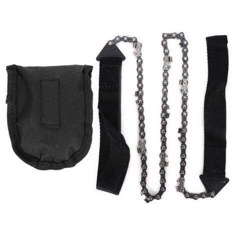 Scie Universelle pour Jardinage et Survie, Scie de Poche à Chaîne Portable, Parfaite pour le Camping et la Coupe de Bois - Noir-
