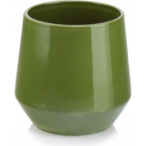 Keramikdeckelflasche grün 13 cm rund glänzend 1 Stück.