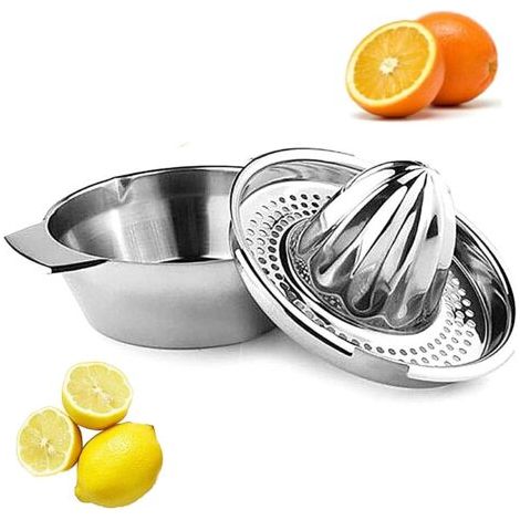 Presse-agrumes en acier inoxydable, presse-oranges, presse-citron vert portable, accessoire de cuisine, presse-agrumes rotatif portable robuste pour oranges, pamplemousses et citrons verts (1/5)