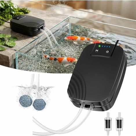 POPOSOAP Aérateur de Bassin Solaire 8W, Pompe à Oxygène Solaire avec Double Alimentation Batterie, 3 Modes, Aération 24h pour Petit Étang et Aquarium
