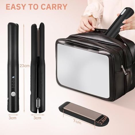 Hair Straightener Ceramic Wireless Temperatures 284-392 °F (1/4)