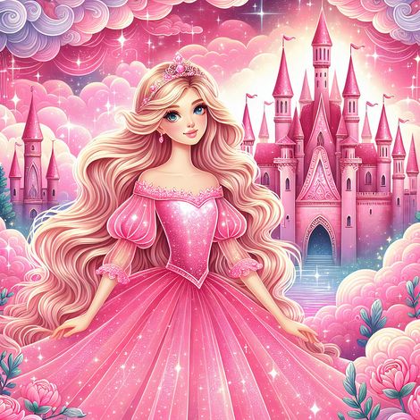 Papier peint panoramique Enfants - Princesse Château - 320 cm x 320 cm (1/2)