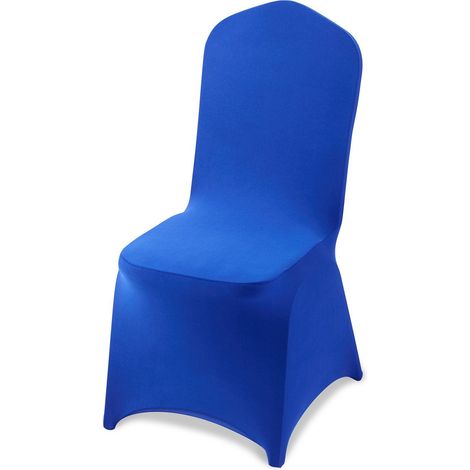 Housses de chaise bleu roi en polyester et élasthanne, lot de 50, extensibles pour mariages, fêtes et réceptions, taille 51 x 45 x 95 cm. (1/5)