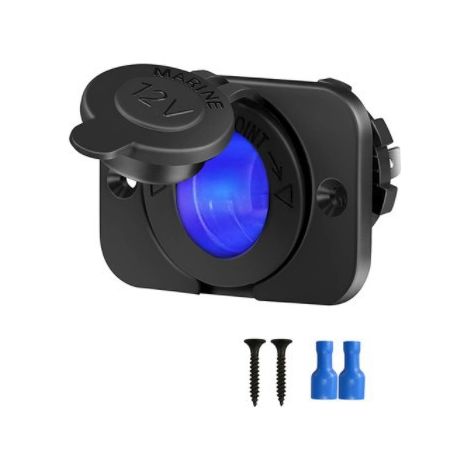 Prise allume-cigare, prise 12-24v prise allume-cigare étanche pour voiture marine moto bateau ATV, (2 pièces)