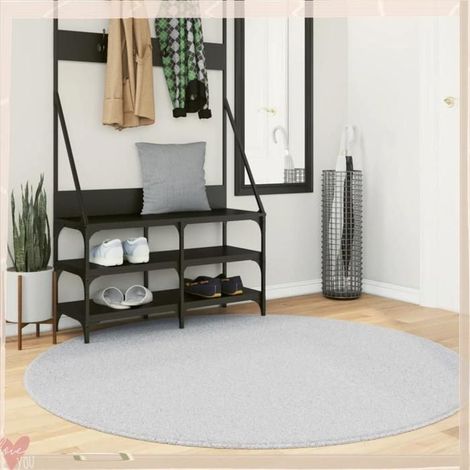 Tapis - VINGVO - HUARTE - poils courts doux - gris - 160 cm (1/5)