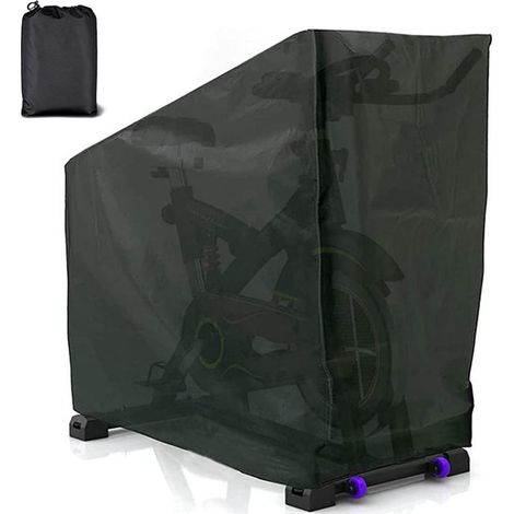 Funda protectora vertical para bicicletas estáticas, Funda para bicicletas estáticas, 12458147 cm, bicicletas de ejercicio, etc, Negra (1/5)