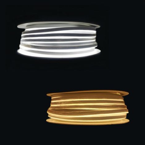 Silamp – Néon flexible LED 24V 50M IP65 120LED/m – Blanc froid 6000K – Éclairage modulable intérieur/extérieur – Corps silicone opaque