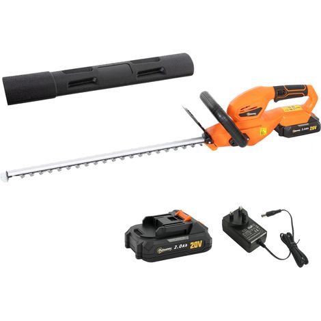 "Outsunny 20"" Cordless Hedge Trimmer with Dual Action Head, 2000mAh Battery" (1/5)