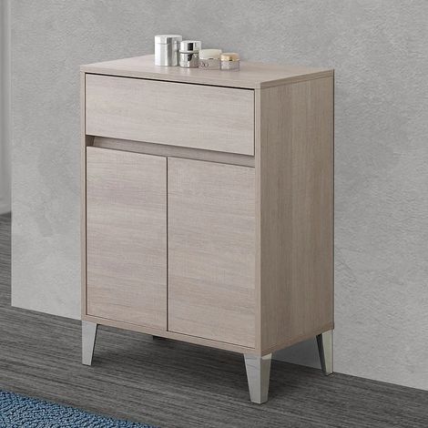 Mobiletto multiuso da 60 cm Way 2 ante e un cassetto in rovere chiaro (1/4)