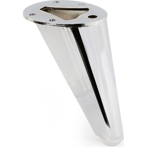 Q&Q pata metálica cone h130 acabado cromo , La pata metálica Cone es ideal para sofás y muebles, fabricada en metal duradero con una altura de 130 mm. (1/3)