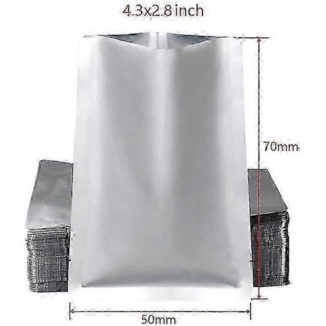 100 Stück silberne Vakuumierbeutel aus Aluminiumfolie (Mylar) – Aufbewahrungsbeutel für Zuhause und Küche, ideal zum Frischhalten von Lebensmitteln wie Nüssen.-100Pcs-5x7cm (1/5)