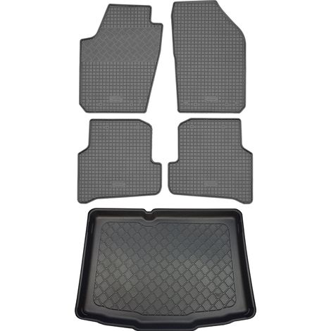 SET di tappetini in gomma per auto e tappetino per bagagliaio per Skoda Fabia III NJ Hatchback (5 porte) da novembre 2014 (1/5)