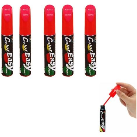 QORVA-5 pièces Crayon Anti Rayure,Stylo Peinture Voiture,Retouche Peinture Voiture,Rouge Rayures Réparation De Peinture,Stylo Réparation des Rayures Auto,Stylo Retouche Voiture,Pour motos,voitures