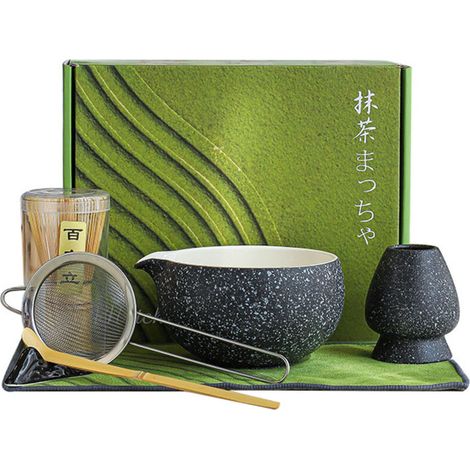 Ensemble vert Matcha 7 pièces – fouet en bambou et accessoires pour latte/petit-déjeuner (1/5)