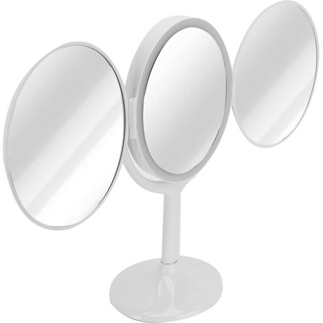Miroir de maquillage LED, pliable, rotatif, avec écran tactile, pour chambre et dressing, blanc (1/5)