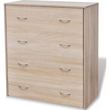 Commode 4 tiroirs bois de chêne clair Jack (1/5)