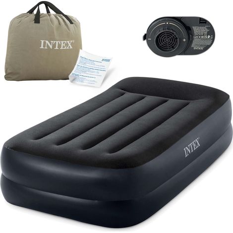 Intex 64122ND DuraBeam PillowRestRaised Luftbett (L x B x H) 191 x 99 x 42 cm Schwarz (1/5)
