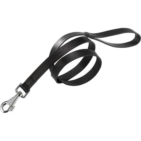 Ferplast NATURAL G Guinzaglio per cani in pelle vera, in 2 colori e 4 misure. Variante G20/180 - Misure: 20 mm x L 180 cm - Nero