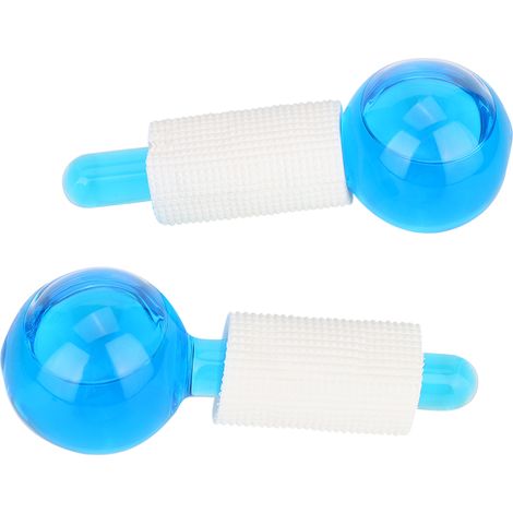 Lot de 2 glaçons de massage faciaux en acier inoxydable pour raffermir la peau, soin anti-âge et froid apaisant outil de beauté. (1/5)