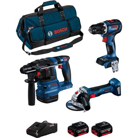 BOSCH Kit BK3012BAG (GBH 18V-22 + GSR 18V-90 C + GWS 18V-7 + 2 x 5,0 Ah + GAL18V-40 + HDBAG) (1/5)