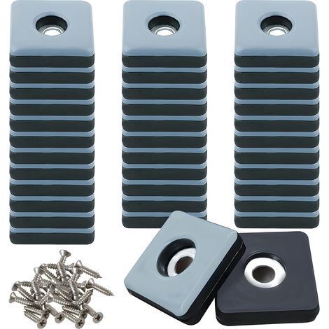 36Pièces Patins en Téflon à Visser Ø 25mm Patins de Meubles Carré avec 36 vis en Acier Inoxydable PTFE Patins Glisseurs pour Meubles pour Protection Efficace de Vos Meubles, chaises, sols (1/5)