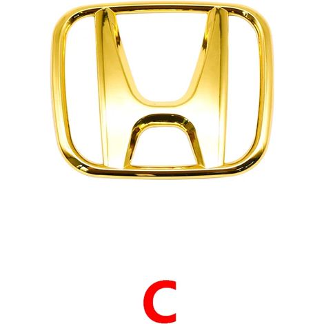 (Or, 136 mm x 110 mm - SLJ003) - 1 pièce - Logo de calandre avant en ABS pour Honda Civic, Accord, Jazz, CR-V, BR-V, HR-V, Insight, Pilot, Passport et TYPE-R (1/5)