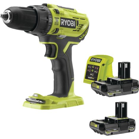 Perceuse-visseuse à percussion Ryobi R18PD32 (257086) + 2 batteries RB1820C 2,0 Ah + chargeur RC18115 (1/5)