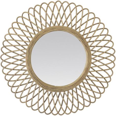 Miroir rond en rotin naturel 58cm (1/2)