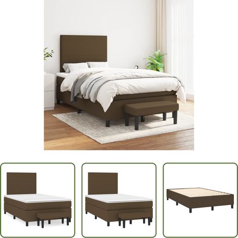 vidaXL Sommier à lattes de lit avec matelas Marron foncé 120x200 cm (1/5)